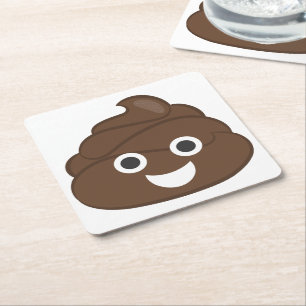Verrücktes albernes Brown kacken Emoji Rechteckiger Pappuntersetzer