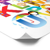 verrücktes Cartoon-Alphabet gerahmt drucken Poster (Ecke)