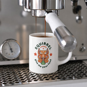 Verrücktes Eichhörnchen-Cartoon-Tier-Grafik-T-Shir Kaffeetasse