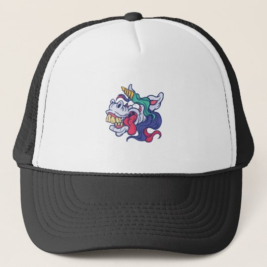 Verrücktes Einhorn Truckerkappe (Vorderseite)