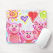 Verrücktes Freund-Schwein Mousepad (Mit Mouse)