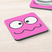 Verrücktes geisteskrankes Gesichtskreuz mit Augen Untersetzer (Linke Seite)