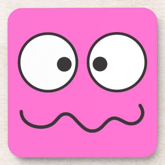 Verrücktes geisteskrankes Gesichtskreuz mit Augen Untersetzer (Vorderseite)