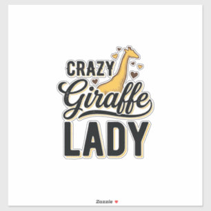 Verrücktes-Giraffen-Dame Vintage-Stich-Shirt-Desig Aufkleber