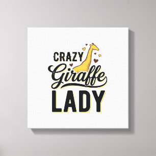 Verrücktes-Giraffen-Dame-Vintage-Stich-Shirt-Desig Leinwanddruck