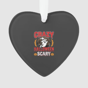 Verrücktes Halloween Gruseliges Gespenst und Kürbi Ornament