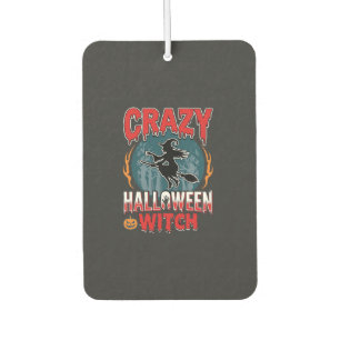 Verrücktes Halloween-Hexen-Flugbesen-Horror-Design Autolufterfrischer