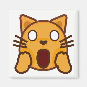 Verrücktes Katzen-Gesicht Emoji Magnet