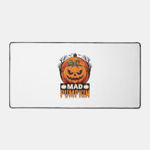 Verrücktes Kürbis-Halloween-Vintage-Stichdesign_1 Schreibtischunterlage