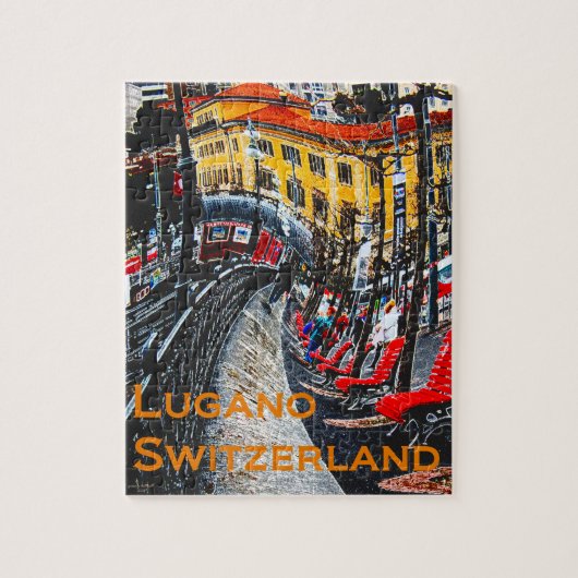 Verrücktes Lugano die Schweiz Puzzle (Vertikal)