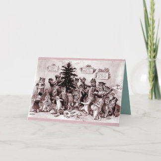 Verrücktes Miezekatze-Weihnachten Feiertagskarte