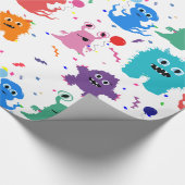 Verrücktes Party-Monster-Muster-bunter Geburtstag Geschenkpapier (Ecke)
