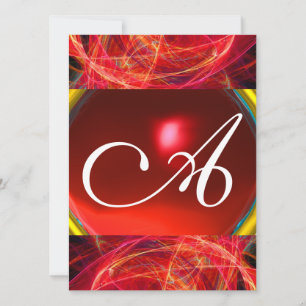 VERrücktes PHOTON MONOGRAMM rot schwarz rosa Einladung