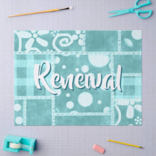 Verrücktes Quilt Teal Gingham Personalisierte Deco Seidenpapier