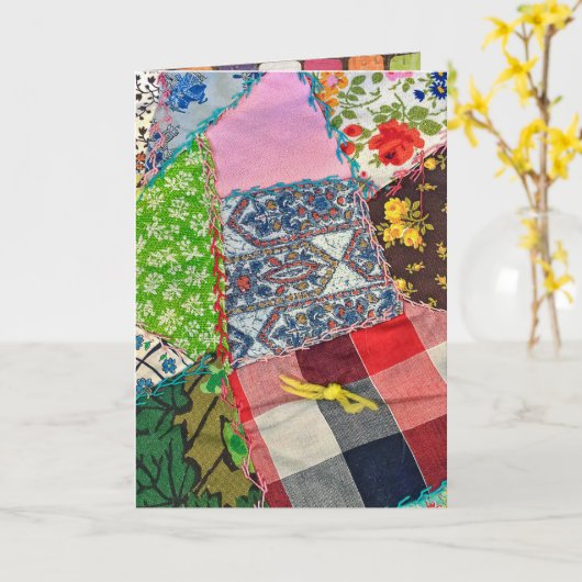 verrücktes Quiltmuster, das einem nachdenkt Karte (Gelbe Blume)