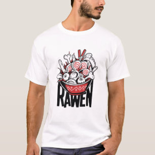 Verrücktes Ramen-Nudel-Zombie-Design T-Shirt