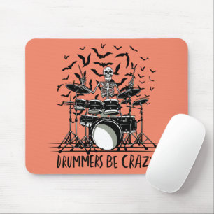 Verrücktes Schlagzeug-Skelett-Design Mousepad