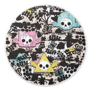 Verrücktes Vogelmuster Keramikknauf