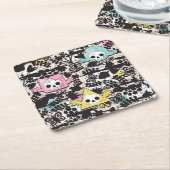 Verrücktes Vogelmuster Rechteckiger Pappuntersetzer (angewinkelt)