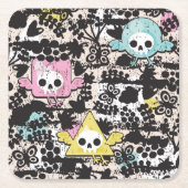 Verrücktes Vogelmuster Rechteckiger Pappuntersetzer (Vorderseite)