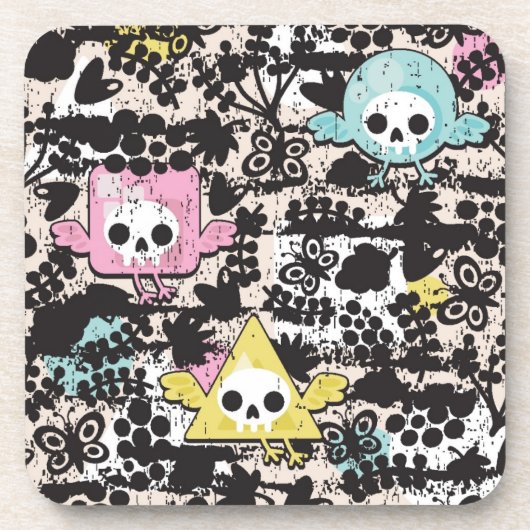 Verrücktes Vogelmuster Untersetzer (Vorderseite)