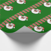 Verrücktes Weihnachtsmann-Lachen Geschenkpapier (Ecke)