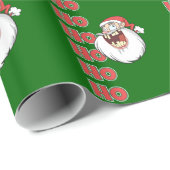 Verrücktes Weihnachtsmann-Lachen Geschenkpapier (Rolleneckpunkt)