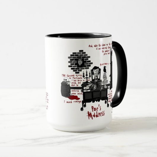 "Verrücktheit Poes" (Tasse der Versions-2) Tasse (VorderseiteRechts)