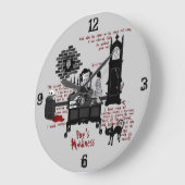 "Verrücktheit Poes" (Uhr der Versions-2) Große Wanduhr (Winkel)