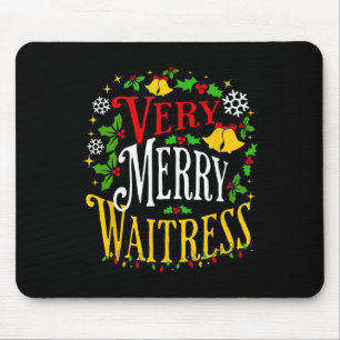 Verry Merry Waitress Weihnachtsserver Paja Mousepad