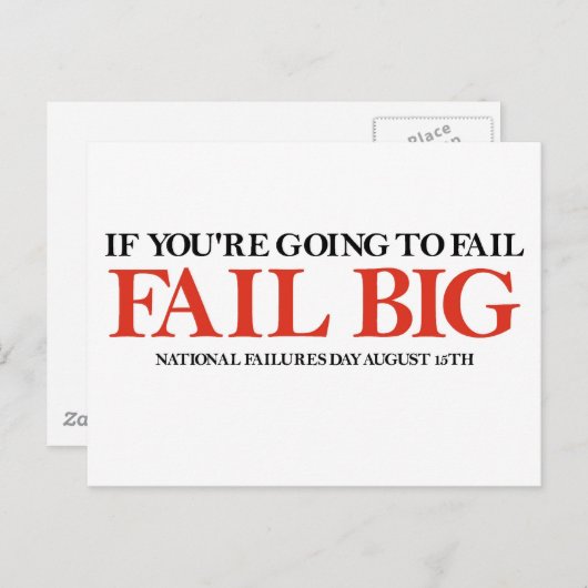 Versag Big (National Failures Day) Postkarte (Vorne/Hinten)