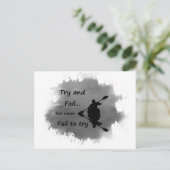 Versag nie, um Motivierend Zitat Kayak zu versuche Postkarte (Stehend Vorderseite)