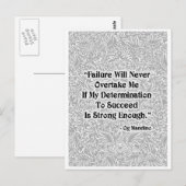 Versagen wird nie überholen - positive Zitate Postkarte (Vorne/Hinten)