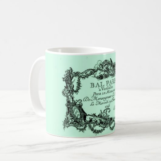 Versailles – Billet d'entrée du mariage – 1745 Kaffeetasse (Vorderseite Links)