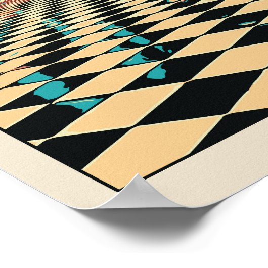 Versailles château Illustration Frankreich Postcar Poster (Ecke)