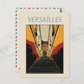 Versailles château Illustration Frankreich Postcar Postkarte (Vorne/Hinten)