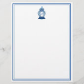 Versailles Chinoiserie Ginger Jar Monogram A Briefbogen (Vorderseite)