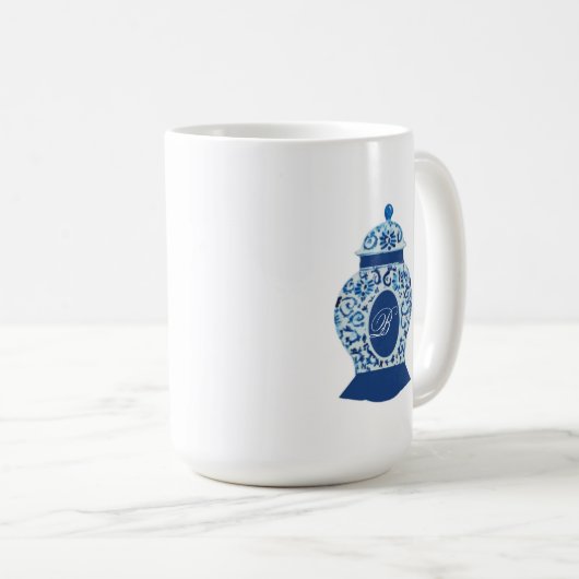 Versailles Chinoiserie Ginger Jar Monogram B Kaffeetasse (VorderseiteRechts)