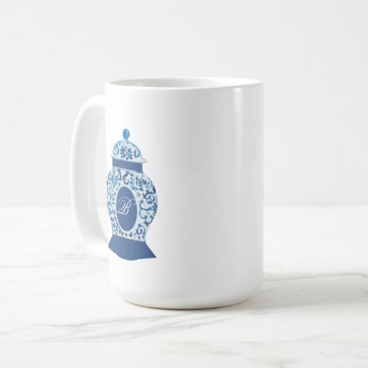 Versailles Chinoiserie Ginger Jar Monogram B Kaffeetasse (Vorderseite Links)