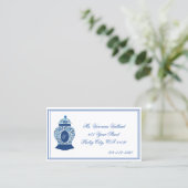 Versailles Chinoiserie Ginger Jar Monogram V Visitenkarte (Stehend Vorderseite)