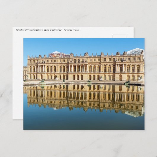 Versailles Palast und Reflexion in einem Teich Postkarte (Vorne/Hinten)