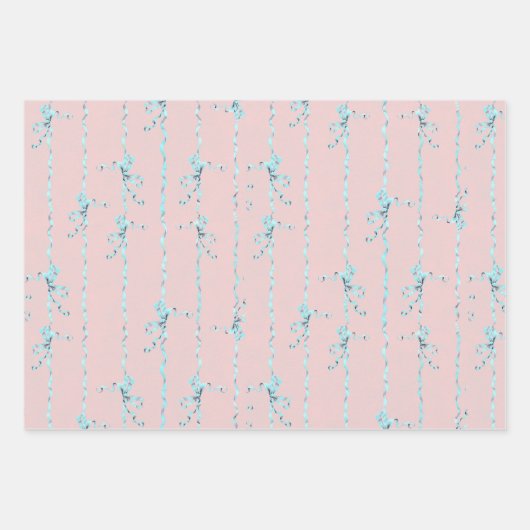 Versailles Strawberrys & Ribbons Pink Geschenkpapier Set (Vorderseite 2)