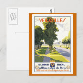 Versailles Vintages französisches Reiseplakat Postkarte (Vorne/Hinten)