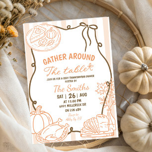 Versammelt Euch Um Den Tisch Thanksgiving-Party Einladung
