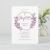 Versammelt religiöse Einladungen (pink) (Stehend Vorderseite)