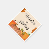 Versammelt und dankt euch für einen Erntedank Serviette (Ecke)