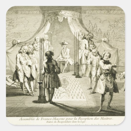 Versammlung der Freien Masons für die Einleitung e Quadratischer Aufkleber (Vorderseite)