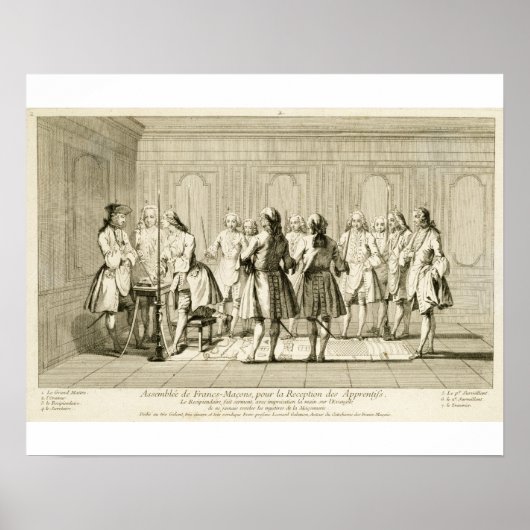 Versammlung der Freien Masons, um einen Lehrling z Poster (Vorne)