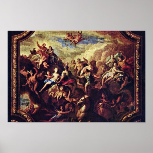 Versammlung der Götter auf dem Olympus-Berg Poster (Vorne)