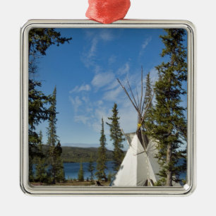 Versammlung des Dene-Stammes, Nordwest-Territorien Silbernes Ornament